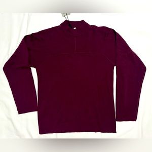 DAMIR DOMA Silent Cropped Sweater Mock Neck Burgundy Red Wool Acrylic Blend M
